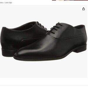 HUGO Boss Men's Appeal_oxfr_bu Oxford Flat Black Leather Dress Shoes  12